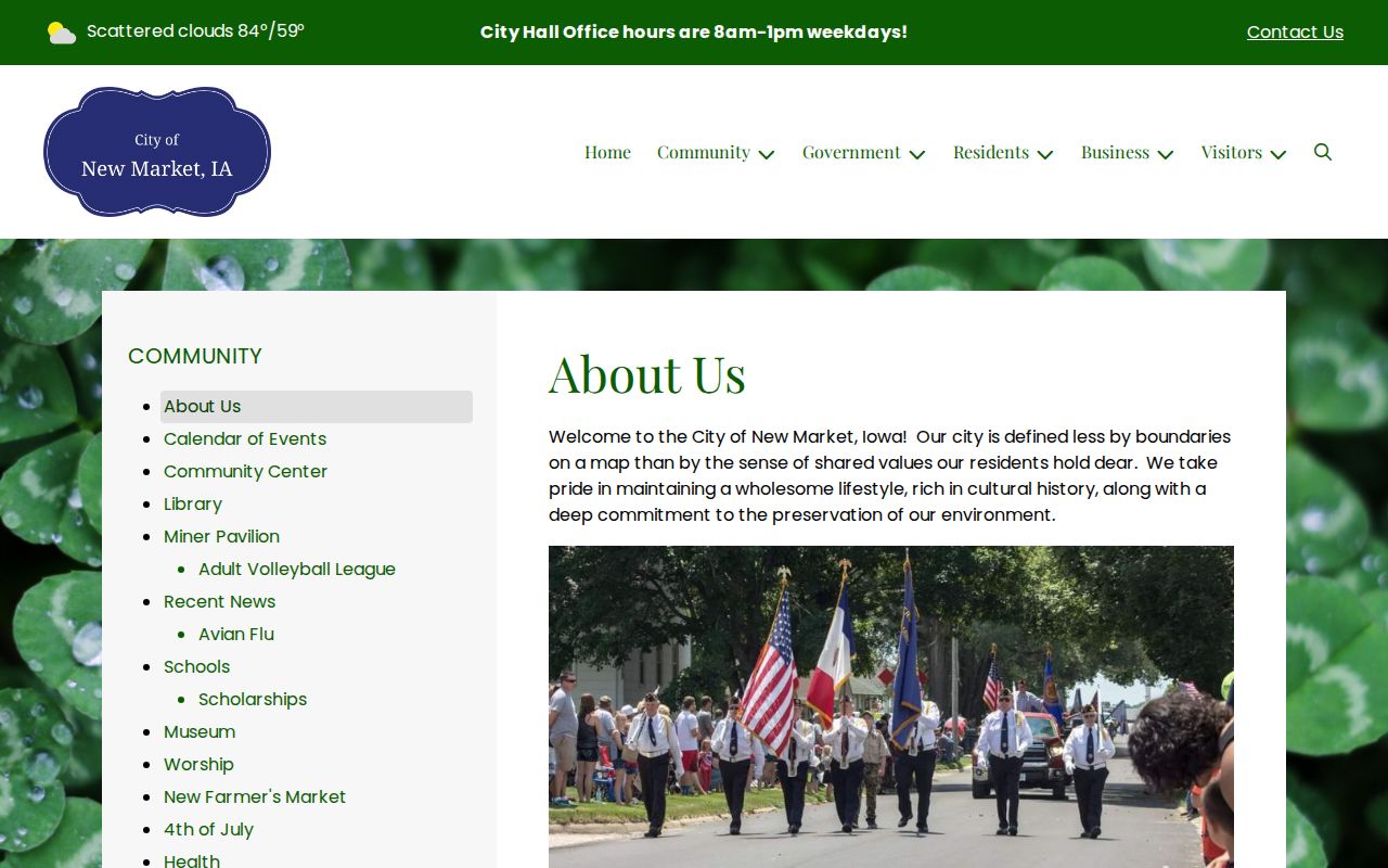 City of New Market official municipal contact information